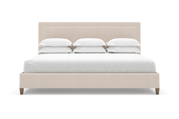 Angled View of Alpine Bed Frame in Oatmeal#color_oatmeal