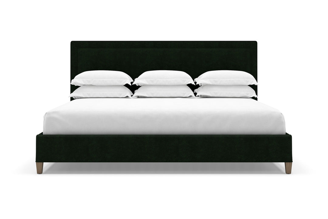 Angled View of Alpine Bed Frame in Emerald#color_emerald