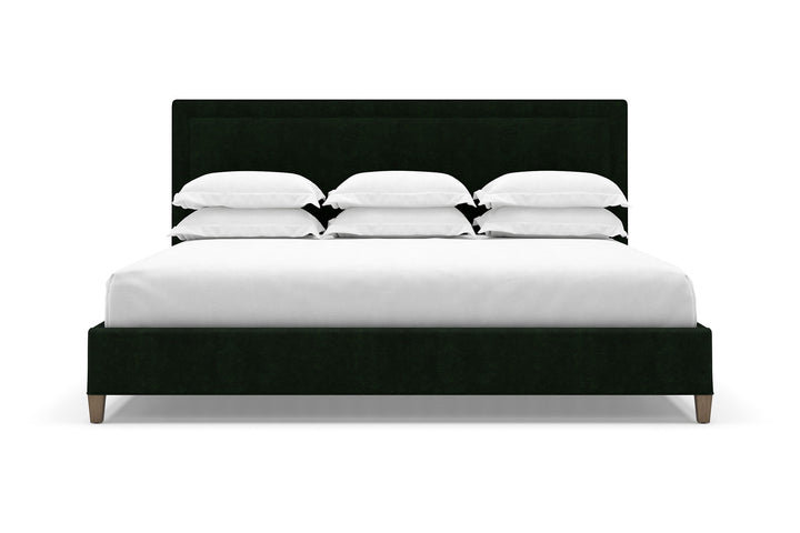 Angled View of Alpine Bed Frame in Emerald#color_emerald