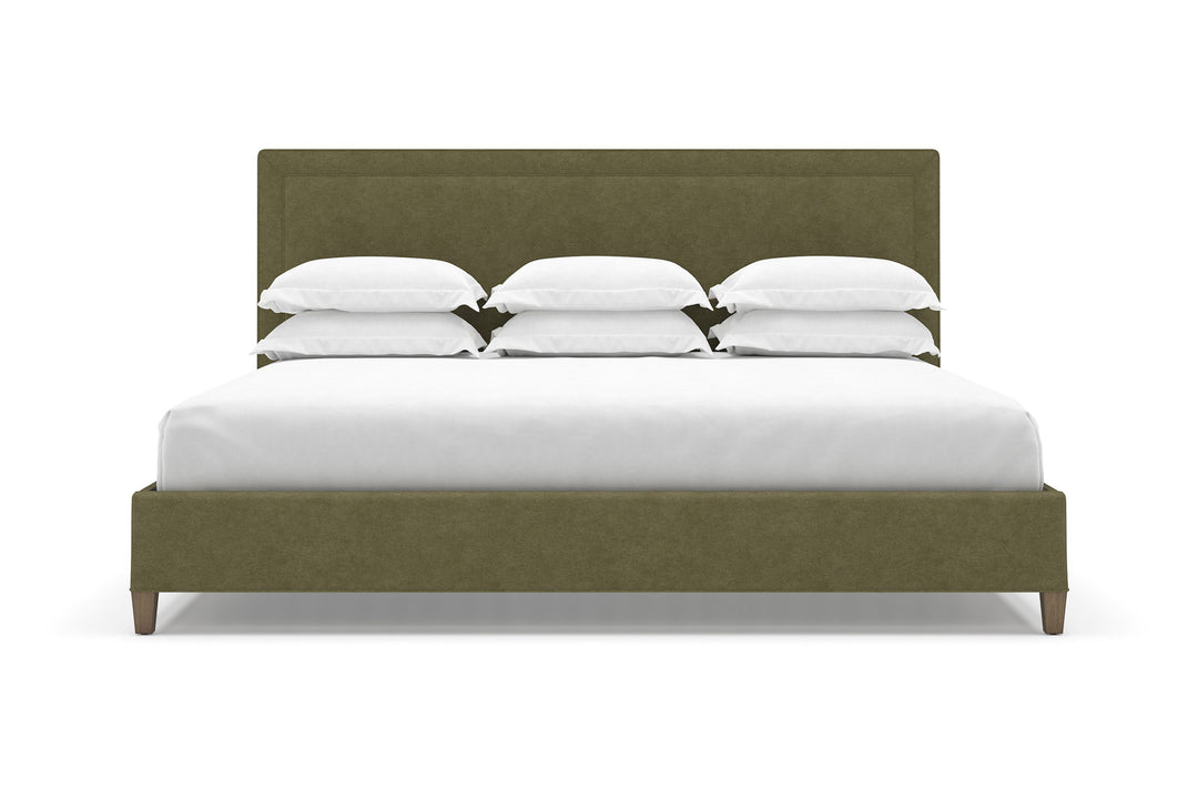 Angled View of Alpine Bed Frame in Moss#color_moss