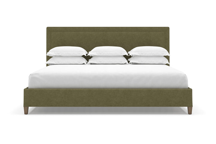 Angled View of Alpine Bed Frame in Moss#color_moss