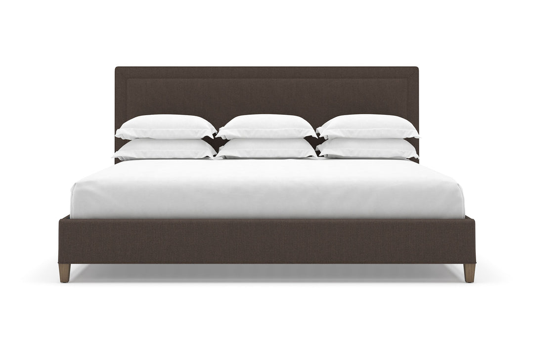 Angled View of Alpine Bed Frame in Bark#color_bark