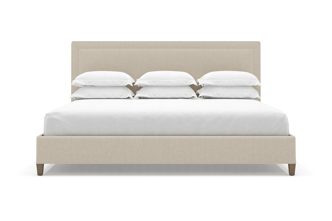 Angled View of Alpine Bed Frame in Flax#color_flax