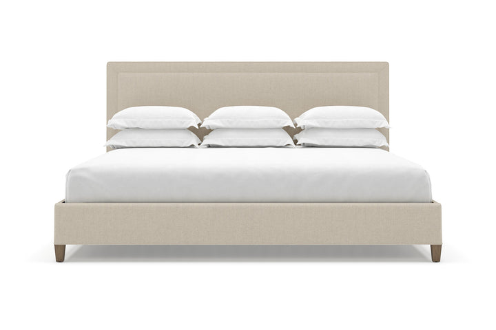 Angled View of Alpine Bed Frame in Flax#color_flax