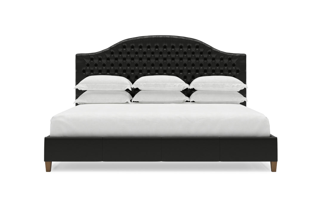 Archie Leather Bed Frame in Jet #color_jet