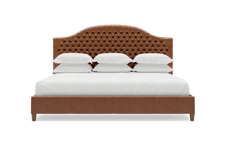 Archie Leather Bed Frame in cognac #color_cognac