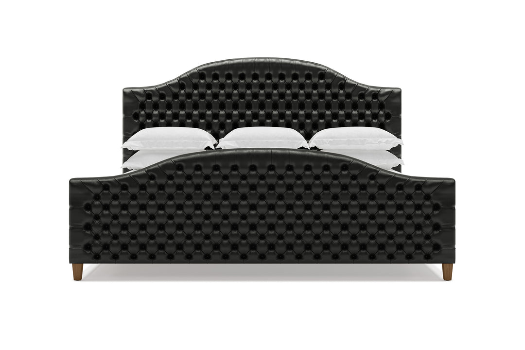 Archie Leather Bed in Jet #color_jet