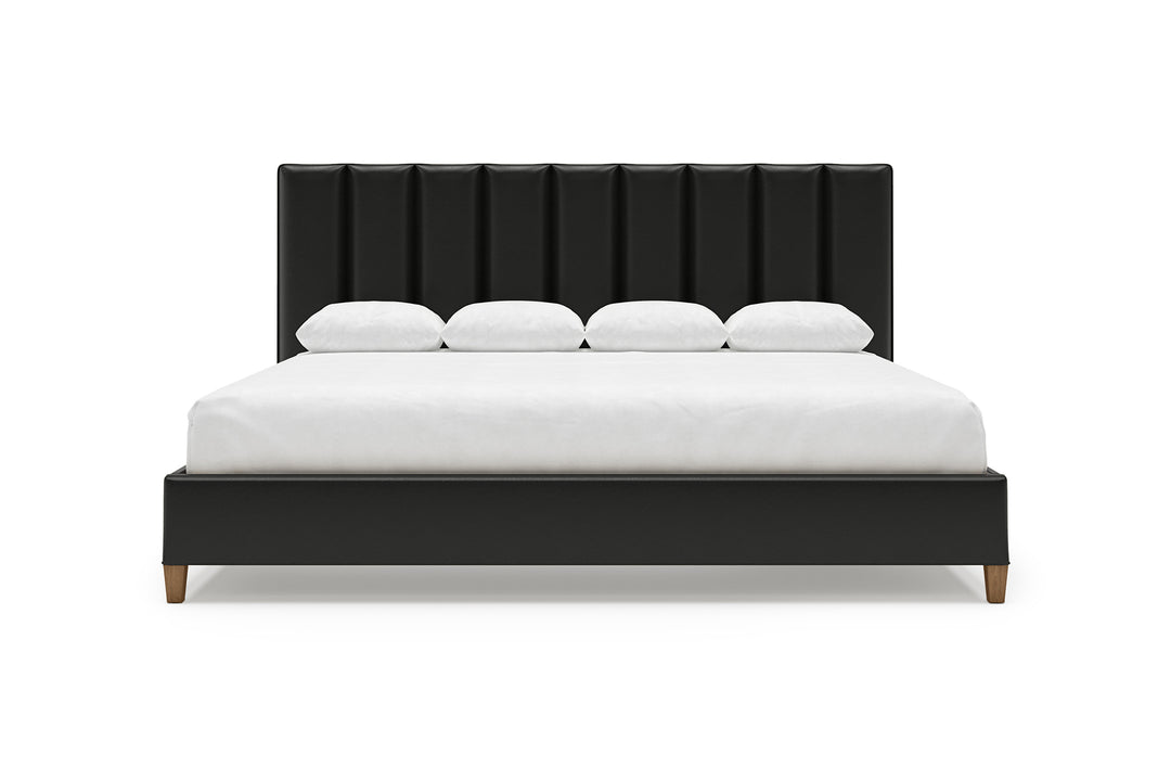 Kenai Leather Bed Frame in jet#color_jet