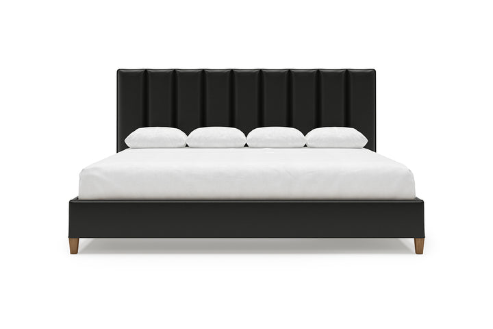 Kenai Leather Bed Frame in jet#color_jet