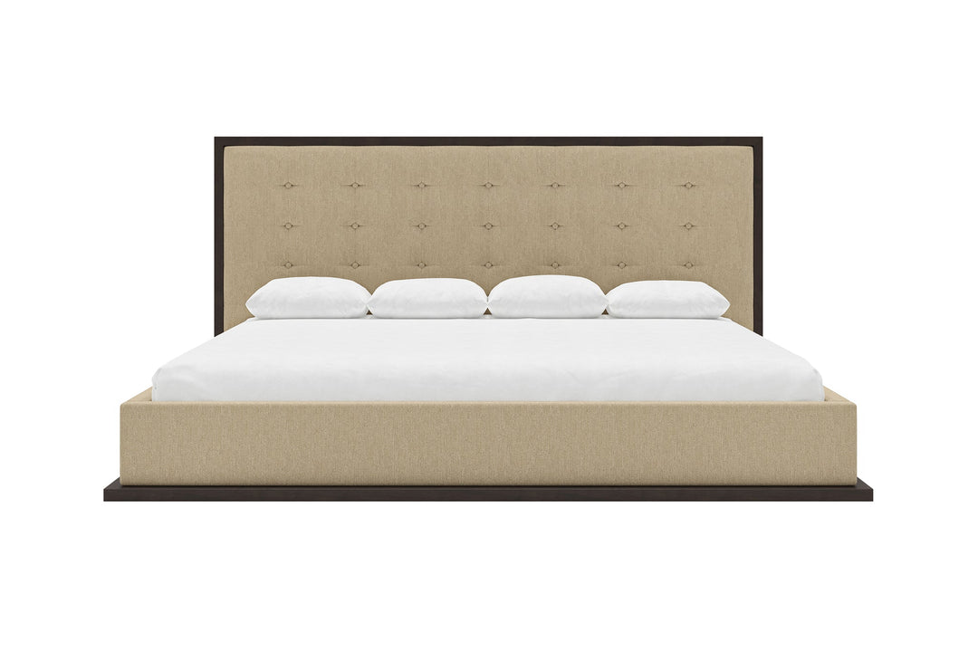 Side View of Marlow Bed Frame in buff#color_buff-chestnut