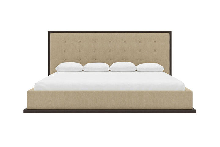 Side View of Marlow Bed Frame in buff#color_buff-chestnut