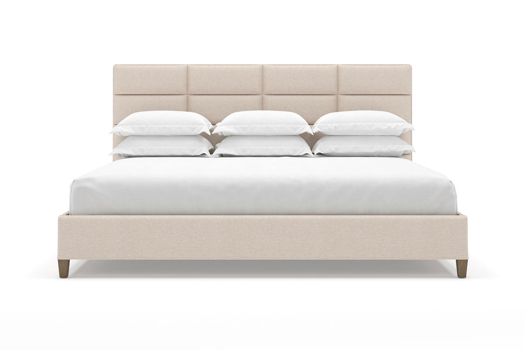 Front View of Marshall Bed Frame in Oatmeal#color_oatmeal