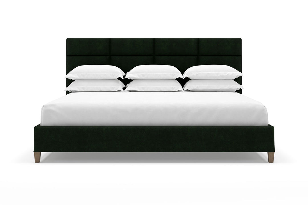 Angled View of Marshall Bed Frame in Emerald#color_emerald