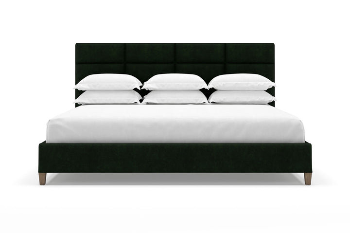 Angled View of Marshall Bed Frame in Emerald#color_emerald