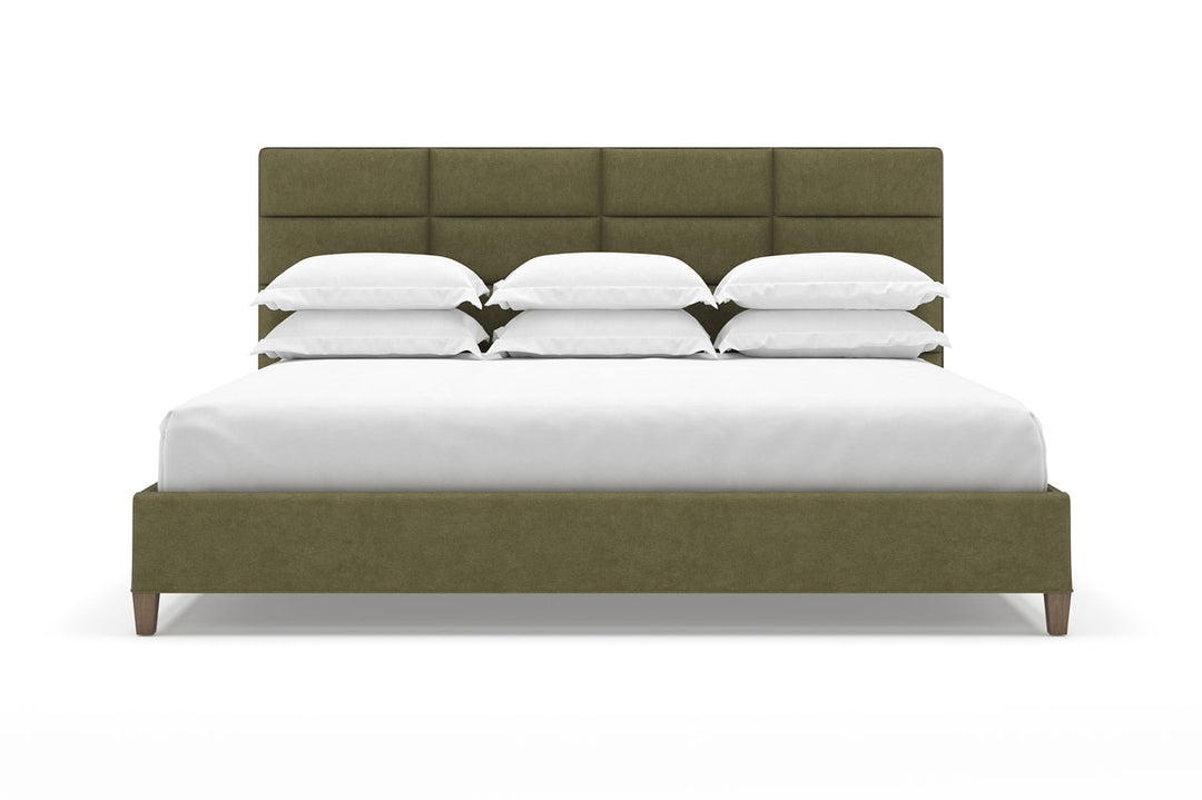 Angled View of Marshall Bed Frame in Moss#color_moss