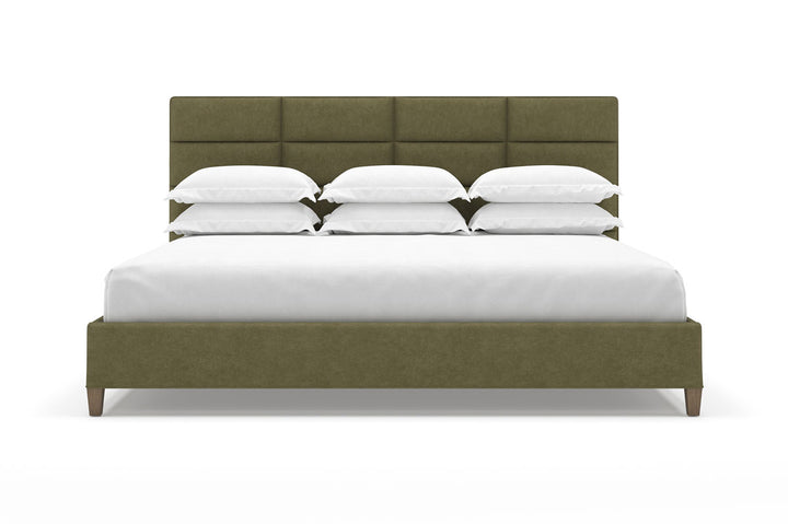 Angled View of Marshall Bed Frame in Moss#color_moss