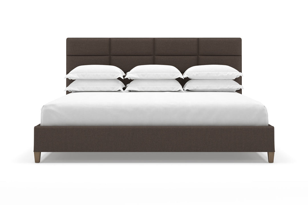 Front View of Marshall Bed Frame in Bark#color_bark