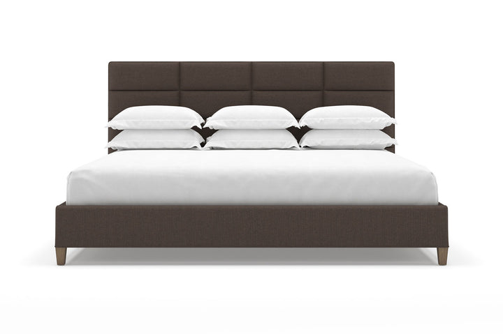 Front View of Marshall Bed Frame in Bark#color_bark