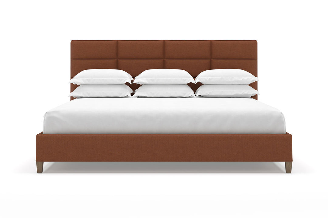 Front View of Marshall Bed Frame in Clay#color_clay
