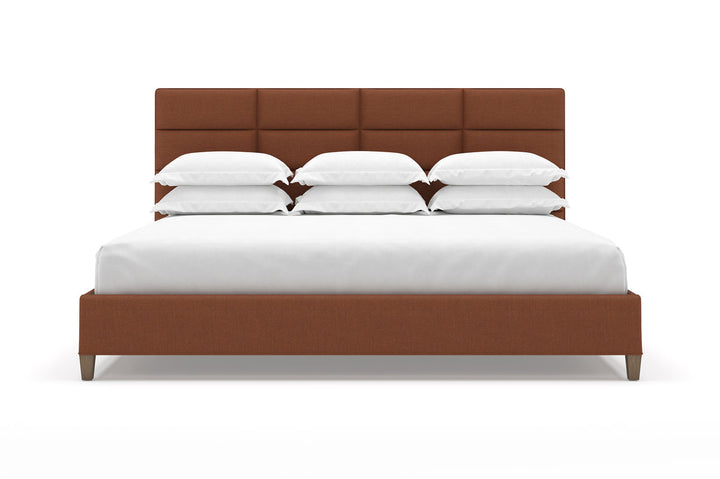 Front View of Marshall Bed Frame in Clay#color_clay