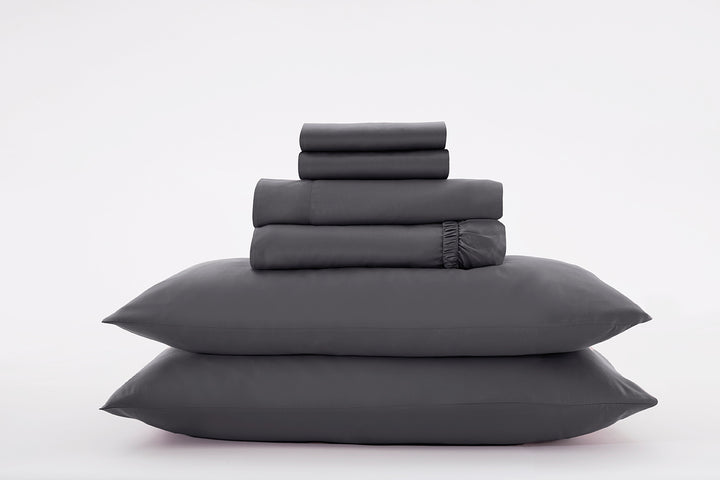 Wyoming King Bamboo Sheet Set#color_monochrome-steel