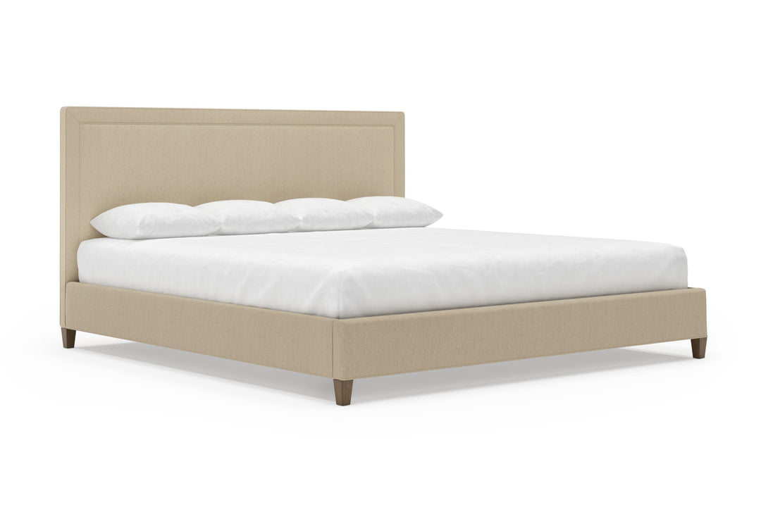 Angled View of Alpine Bed Frame in Buff#color_buff