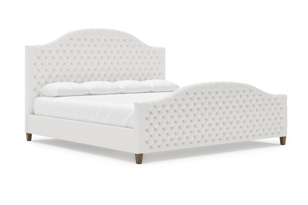 Angled View of Archie Bed Frame with Footboard in Snow#color_snow