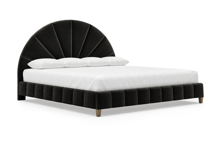 Angled Huxley Bed Frame in Ebony#color_ebony