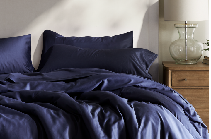 Navy Alaskan King Cotton Sheet Set#color_navy