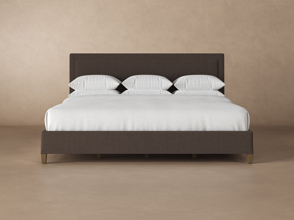 Angled View of Alpine Bed Frame in Bark#color_bark