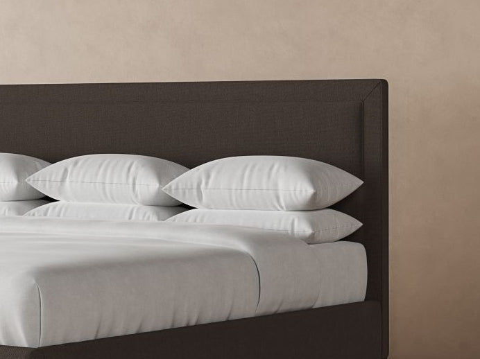 Angled View of Alpine Bed Frame in Bark#color_bark