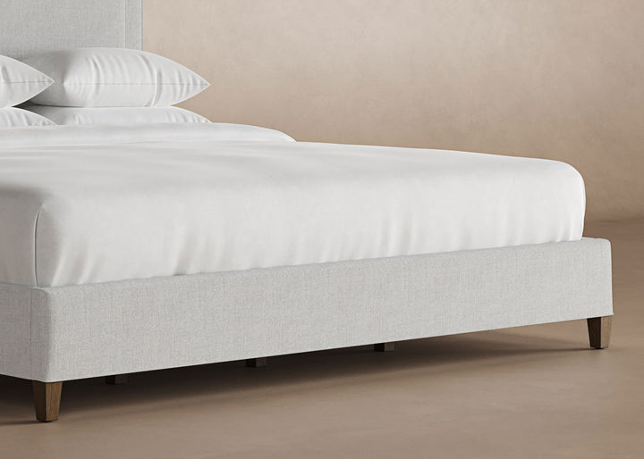 Angled View of Alpine Bed Frame in Dove#color_dove