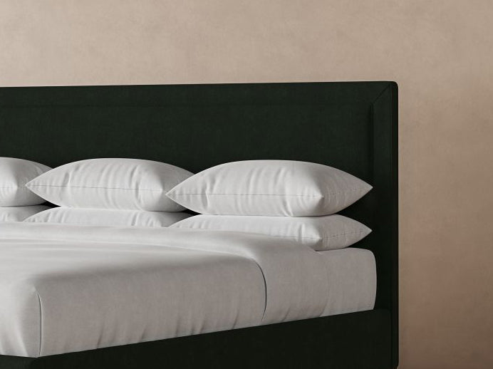 Angled View of Alpine Bed Frame in Emerald#color_emerald