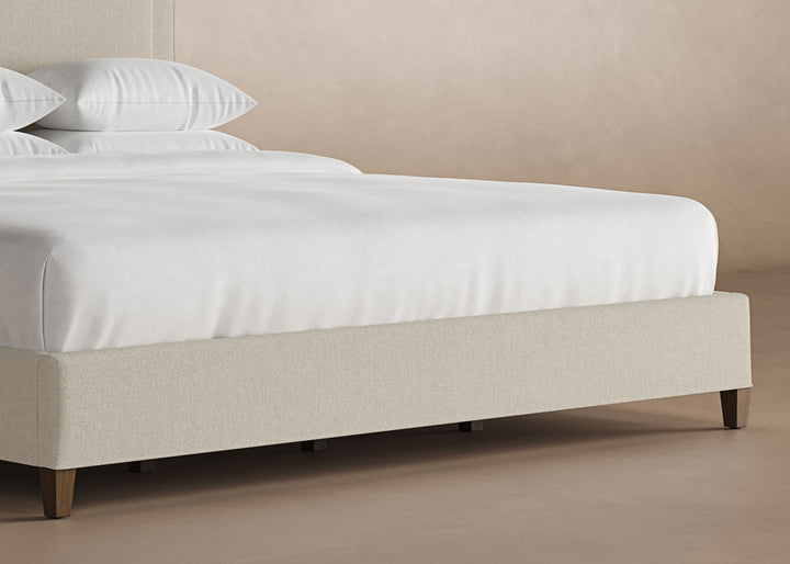 Angled View of Alpine Bed Frame in Flax#color_flax