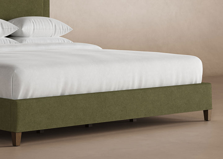 Angled View of Alpine Bed Frame in Moss#color_moss