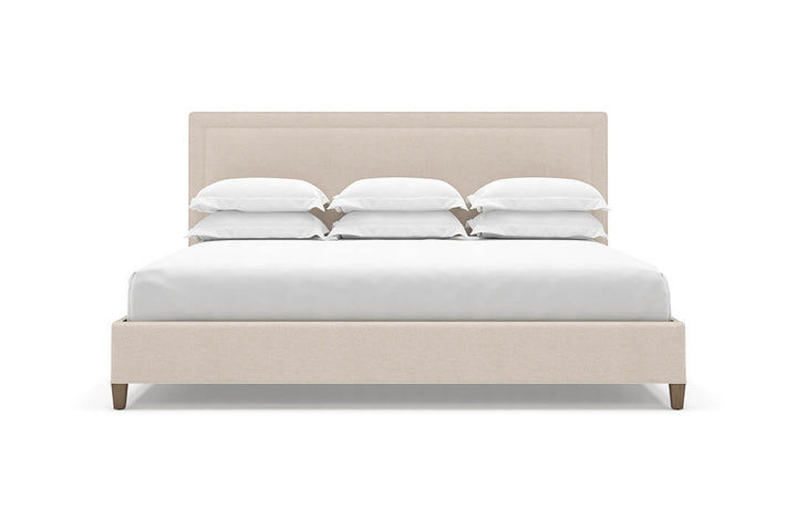 Angled View of Alpine Bed Frame in Oatmeal#color_oatmeal