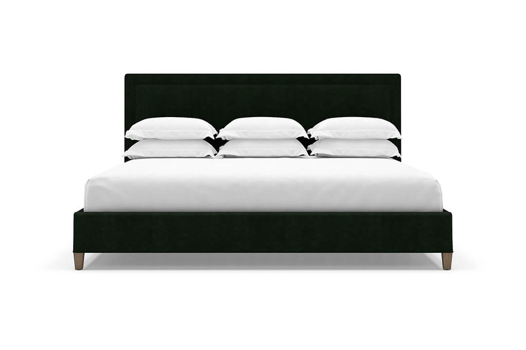 Angled View of Alpine Bed Frame in Emerald#color_emerald