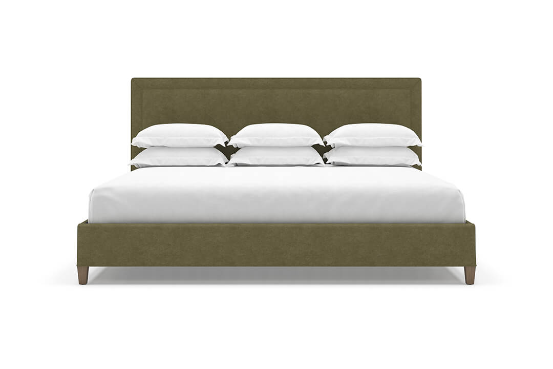 Angled View of Alpine Bed Frame in Moss#color_moss