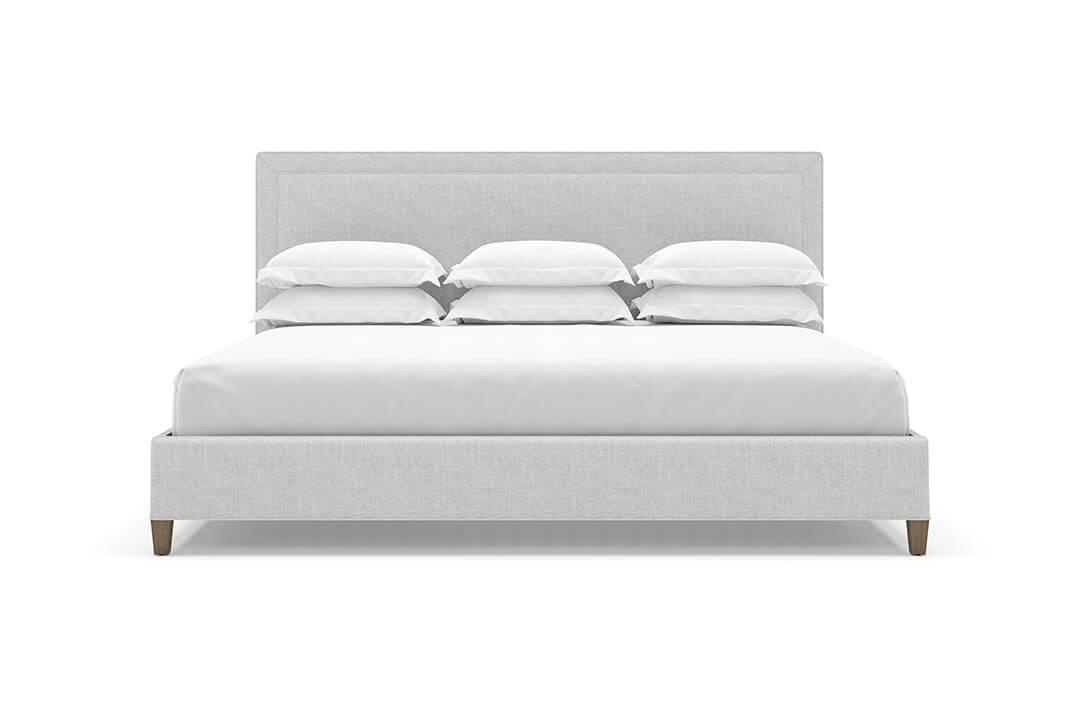 Angled View of Alpine Bed Frame in Dove#color_dove