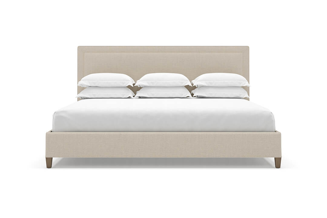Angled View of Alpine Bed Frame in Flax#color_flax