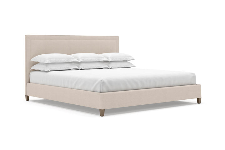 Angled View of Alpine Bed Frame in Oatmeal#color_oatmeal