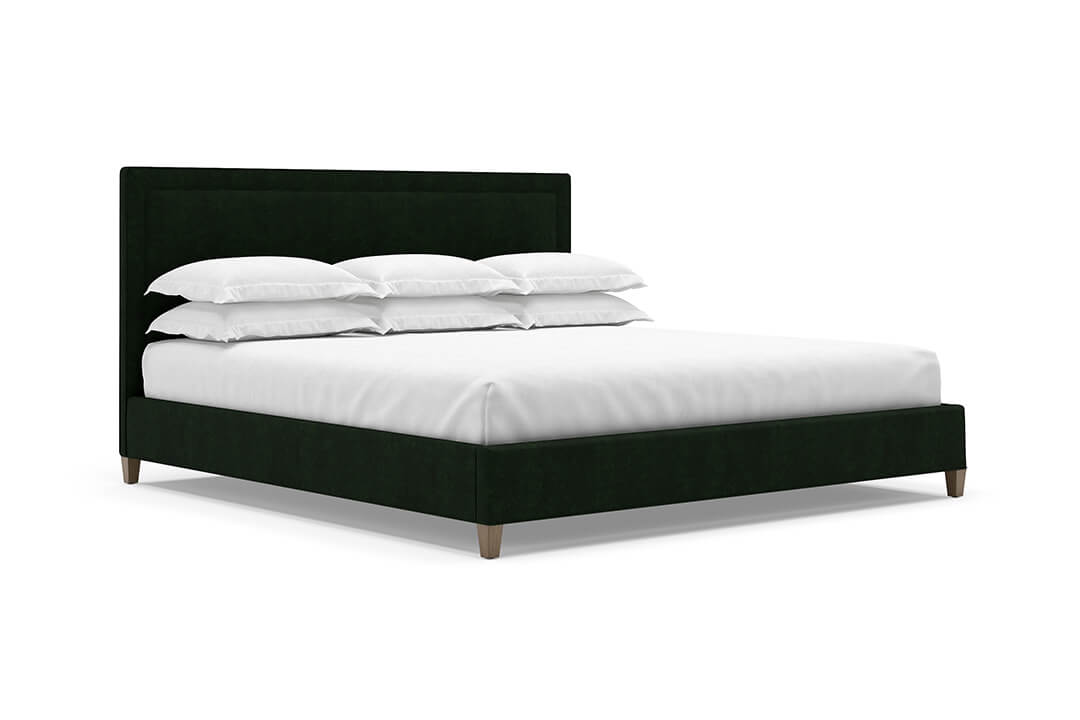 Angled View of Alpine Bed Frame in Emerald#color_emerald