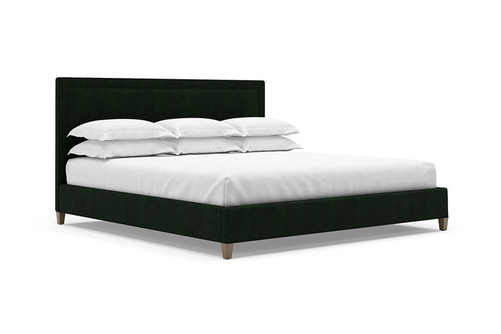 Angled View of Alpine Bed Frame in Emerald#color_emerald