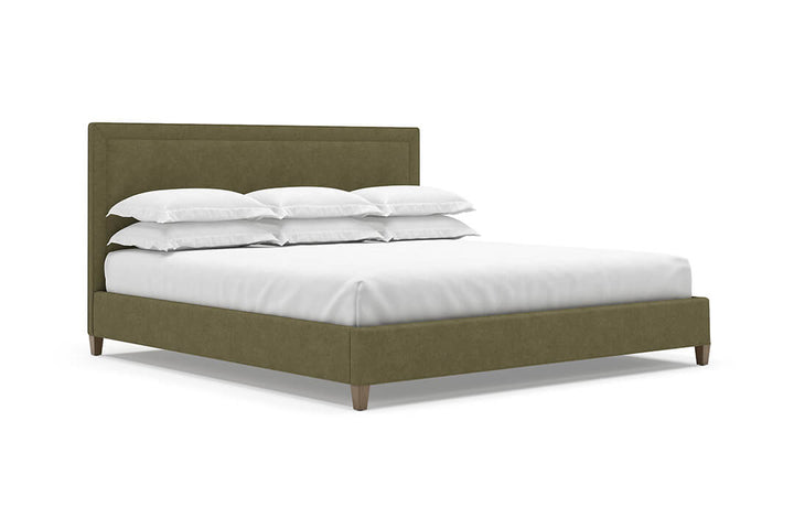 Angled View of Alpine Bed Frame in Moss#color_moss