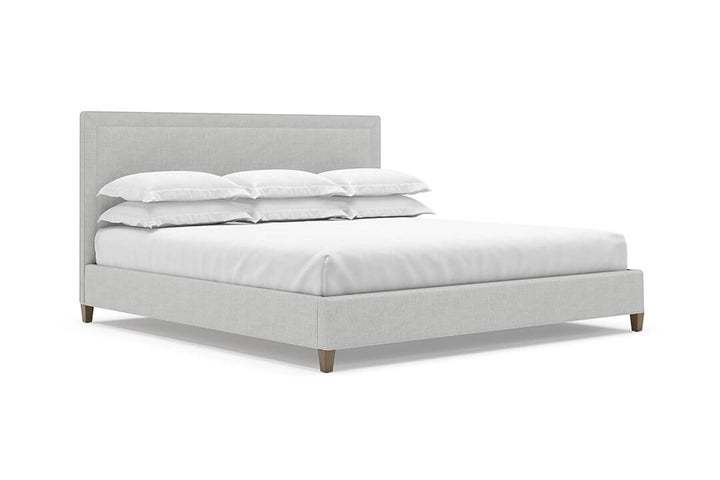 Angled View of Alpine Bed Frame in Dove#color_dove
