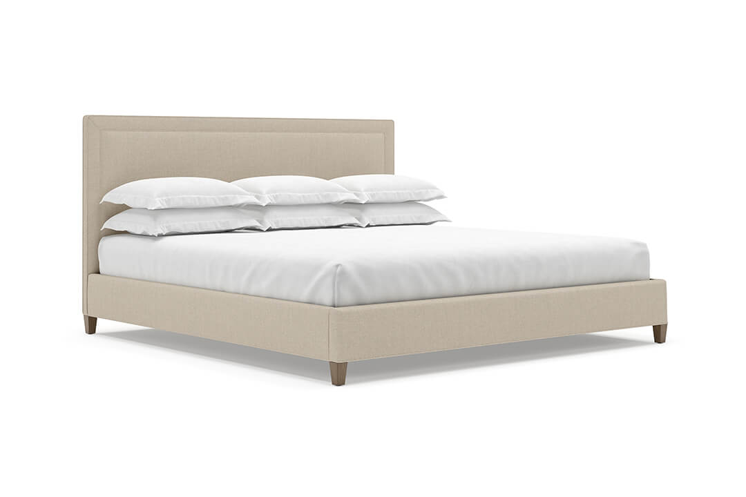 Angled View of Alpine Bed Frame in Flax#color_flax