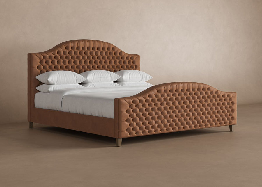 Archie Leather Bed in Cognac #color_cognac