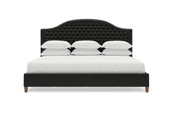 Archie Leather Bed Frame in Jet #color_jet