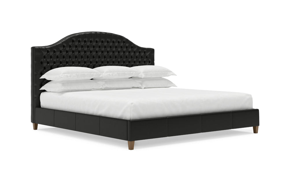 Archie Leather Bed Frame in Jet #color_jet