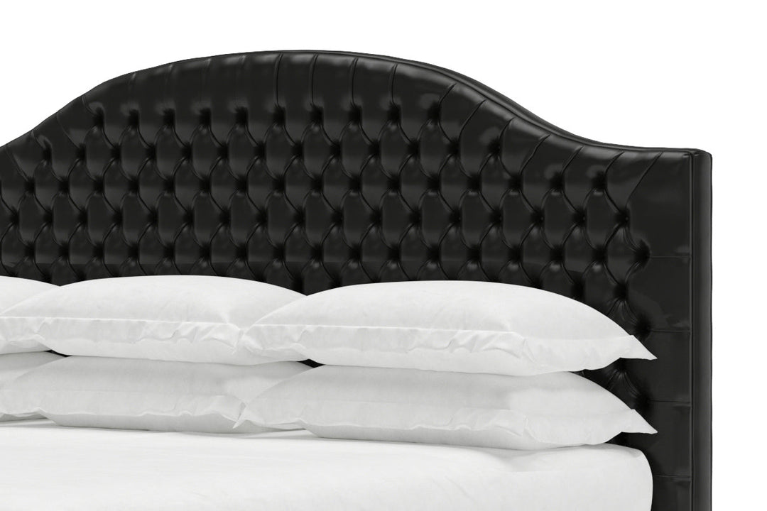 Archie Leather Bed Frame in Jet #color_jet